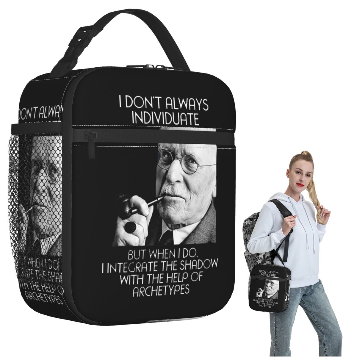Carl Jung - Individuate 2 Insulated Lunch Bag for Women Kids Portable Food Boxes Thermal Lunch Box Tote One Size