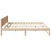 Natural Wooden Bed Frame with Headboard 180 X 200 Cm Solid Pine Wood