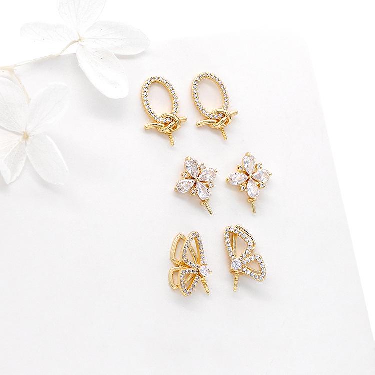 

Zircon Butterfly Stud Earrings: 925 Silver Needle, Korean Style