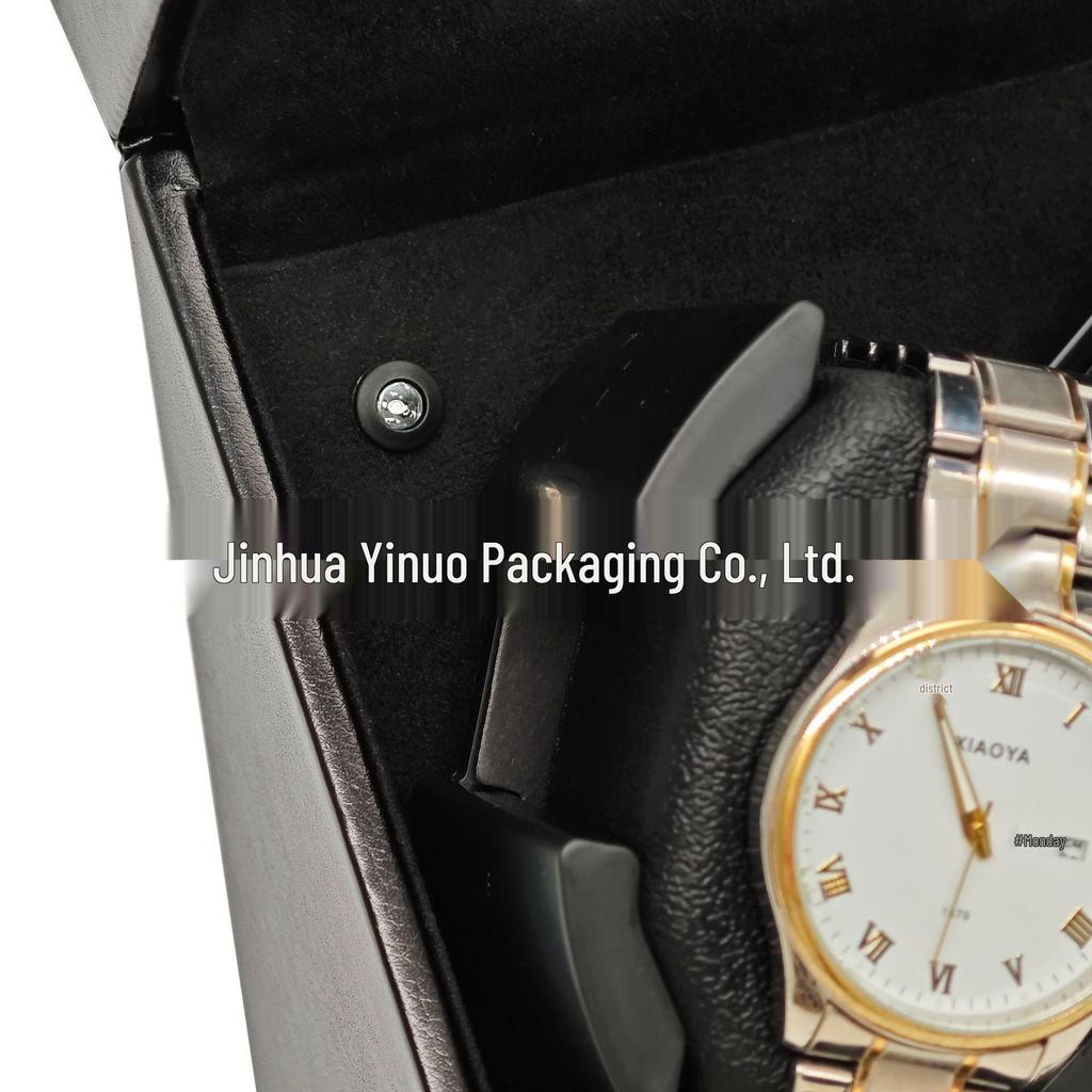 Leather Automatic 3-Position Mechanical Watch Winder with Silent Open-Lid Auto-Stop