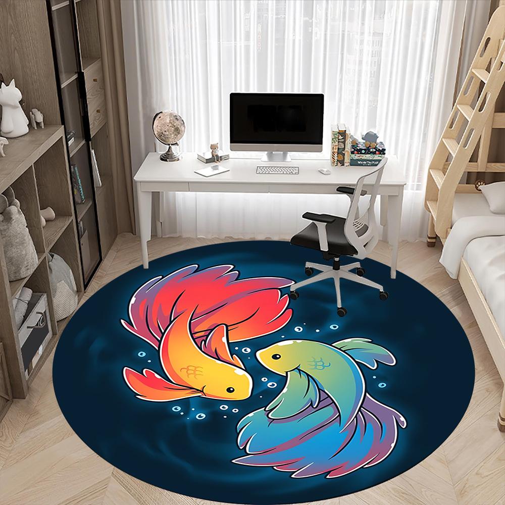 1pc Koi Fish Sticker Chair Carpet for Office, Soft Flannel Throw Mat, Perfect for Office,Holiday Party Decoration Choice yy251113119