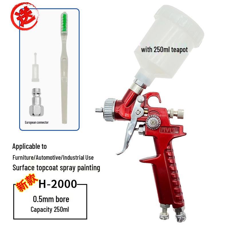 European Style Automotive Paint Spray Gun H2000 - High Atomization for Furniture and Car Repairs