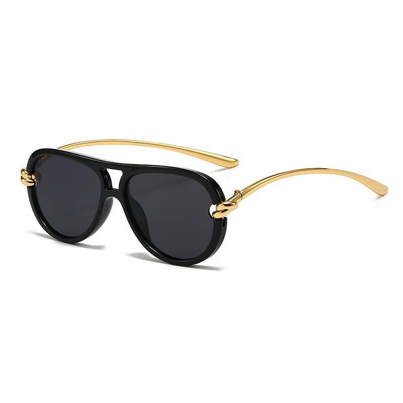 

Pilot Style Sunglasses Ladies Gents Ac Lens Uv400 Sun Protection For Travel BrightBlackFullGray