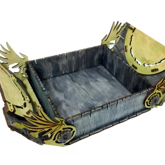 Dragon Pattern Storage Box Wooden Jewelry Box Handcrafted Vintage Art Storage Box