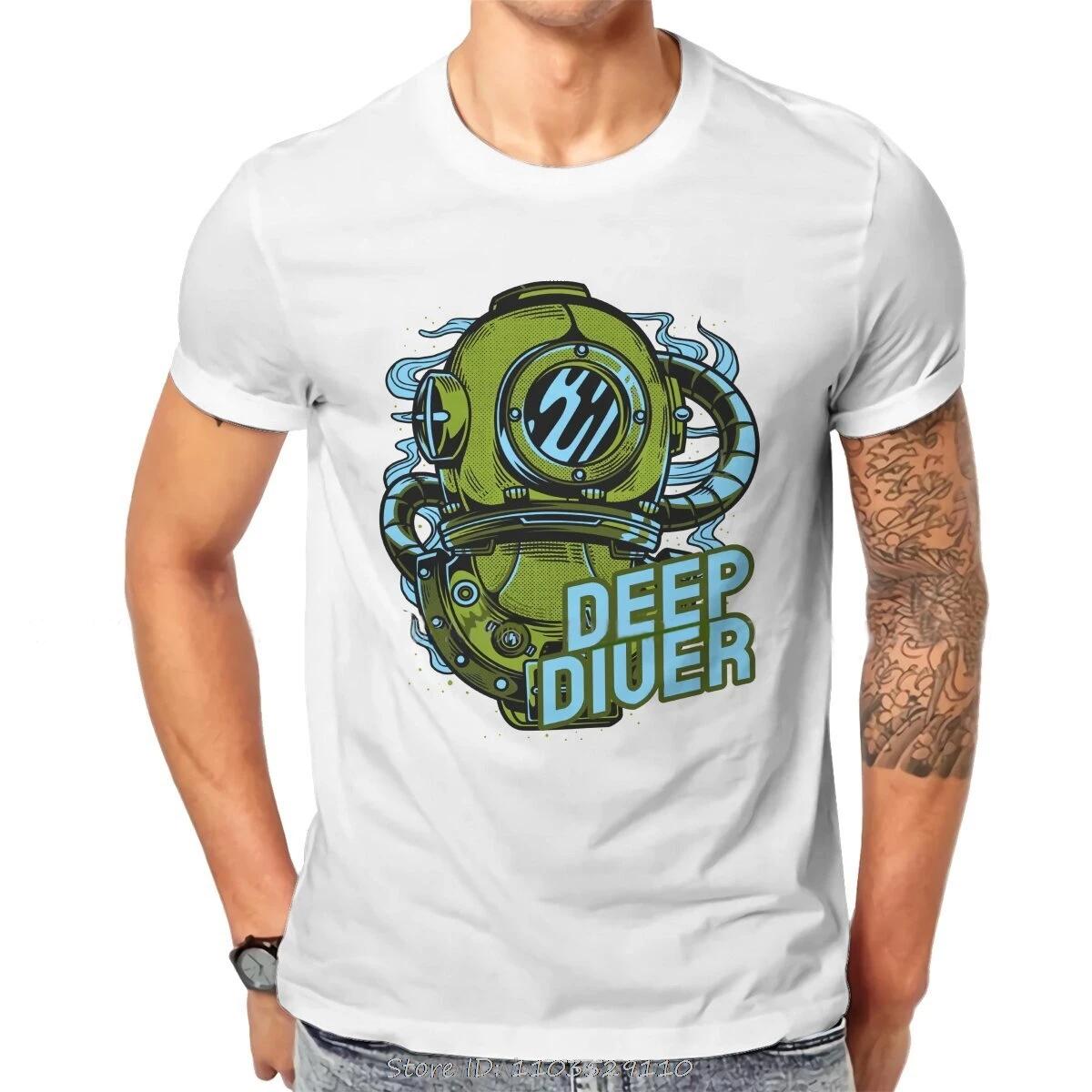 

Футболка в стиле Deep Diver для дайвинга, подводного плавания, хип-хоп, графическая футболка высшего качества, мужская одежда, футболки с круглым вырезом, фитнес-футболка XXXXXL небесно-голубой