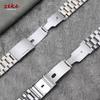 16mm 18mm 20mm 22mm 24mm Straight Curved End Stainless Steel Watch Band Silver Gold Black Metal Folding Clasp Bracelet with Tool