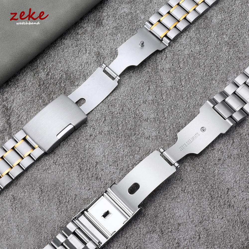 16mm 18mm 20mm 22mm 24mm Straight Curved End Stainless Steel Watch Band Silver Gold Black Metal Folding Clasp Bracelet with Tool