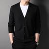High Quality Men's V-Neck Sweater Cardigan Autumn Winter New Soft Simple Knitwear Jacket Fashion Casual Versatile Trend Menswear