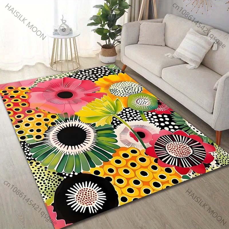 Multiple sizes Colorful Floral Pattern Rug Carpet for Living Room Bedroom Sofa Home Decor Non-slip Floor Mat Luxury Gift
