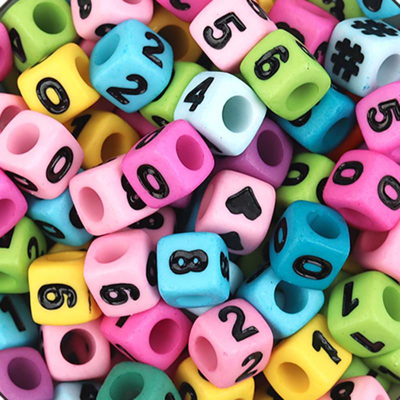 100Pcs/Lot Trendy Acrylic Square Alphabet Beads Large Hole Letter Loose Spacer Bead Jewelry Handmade Bracelet Making Supplies