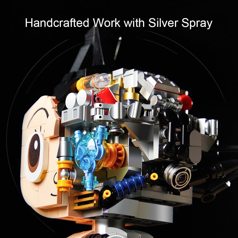 PANTASY Atom Semi-Mechanical Clear Ver. Block Model for Adults, Classic Anime Robot Figure Display Model Collection