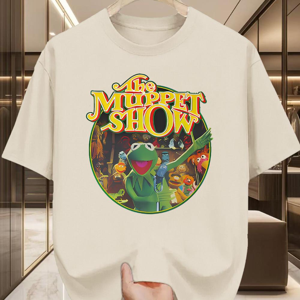 The Muppet Show Vintage TShirt Retro Cartoon Graphic Tee Kermit The Frog Gonzo Rizzo The Rat Dark Green Retro TV Show Design