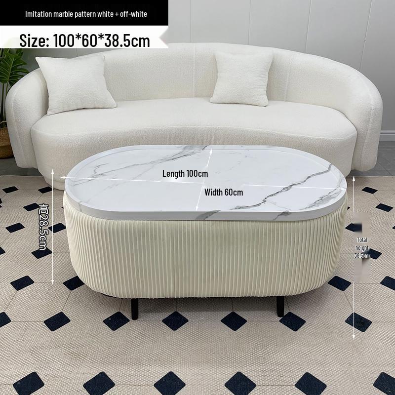Stylish Compact Storage Combo: Round Coffee Table & Sofa Side Table Set