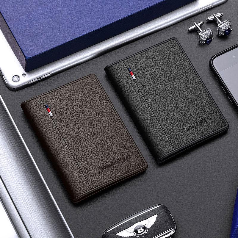 Bozton Paul Men's Ultra-Thin Genuine Leather Card and ID Wallet