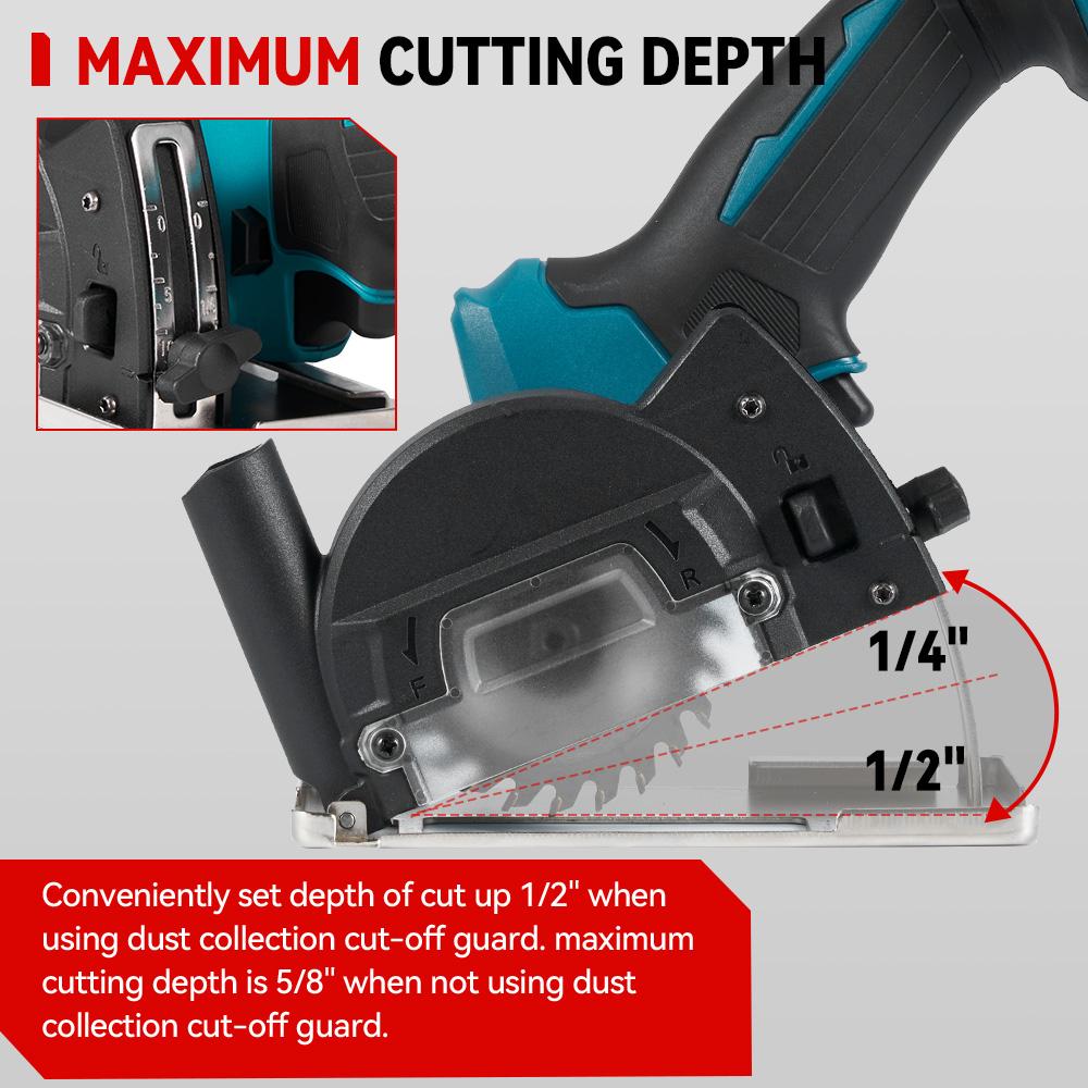 ONEVAN Brushless Angle Grinder 76mm Speed Variable Cordless Electric Grinding Cutting Woodworking Tool For Makita 18V Battery