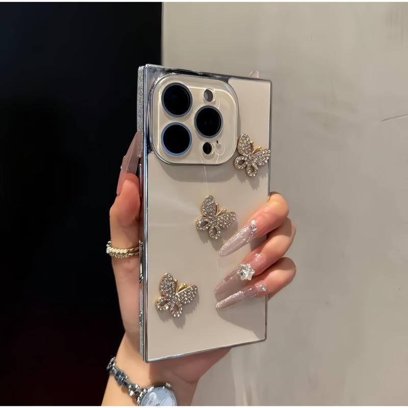G 85166 Rhinestone Bow Phone Case - Butterfly Design