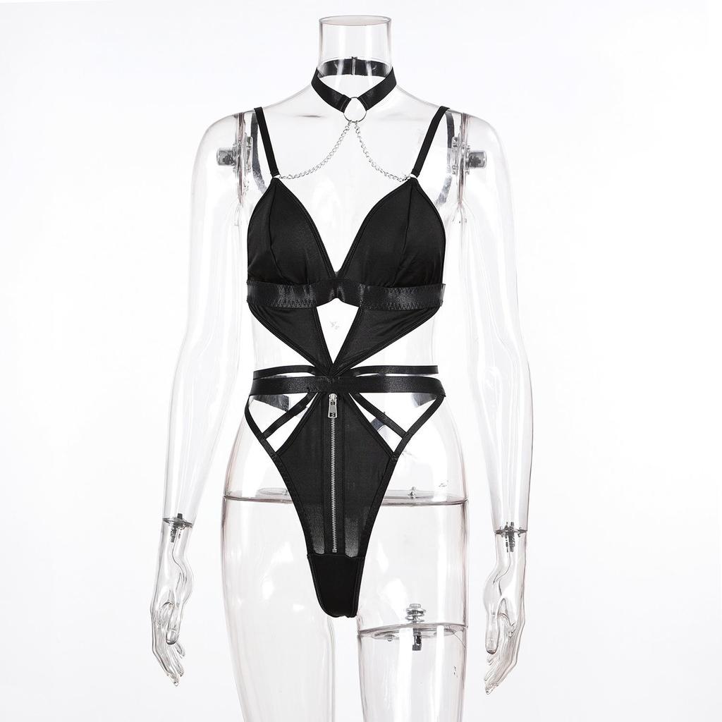 European and American Women's Underwire Shaping Bodysuit with Mesh Straps and Leg Rings - Anti-Sagging