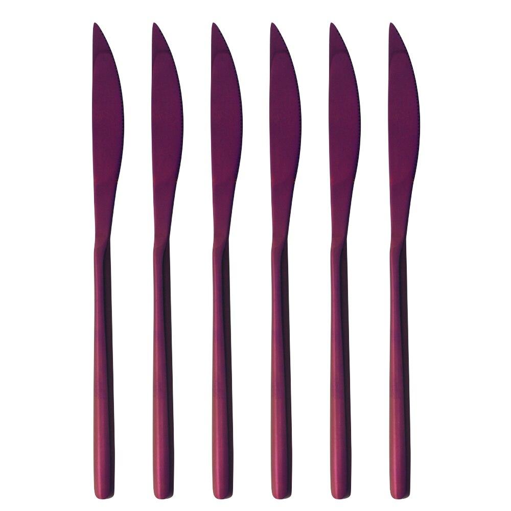 Nádobí v korejském stylu Stříbrné nádobí Nůž 6 kusů Sada nádobí 6 kusů Sada příborů z nerezové oceli Kuchyňské domácí příbory