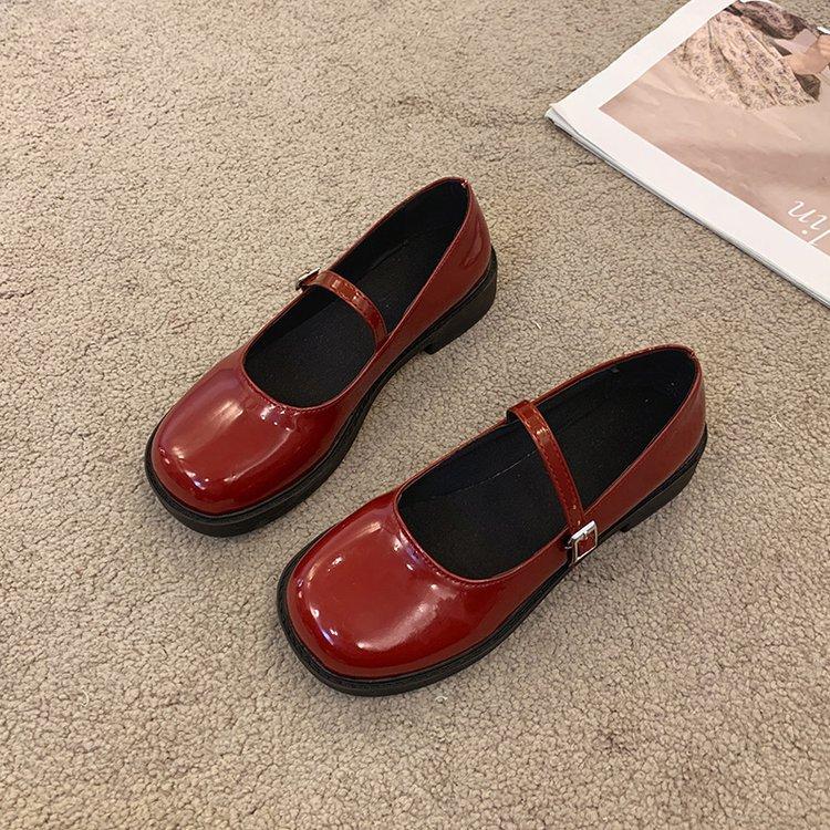 

Internet celebrity round head Mary Jane single shoes women 2025 new spring and autumn students retro versatile British college style small leather 35