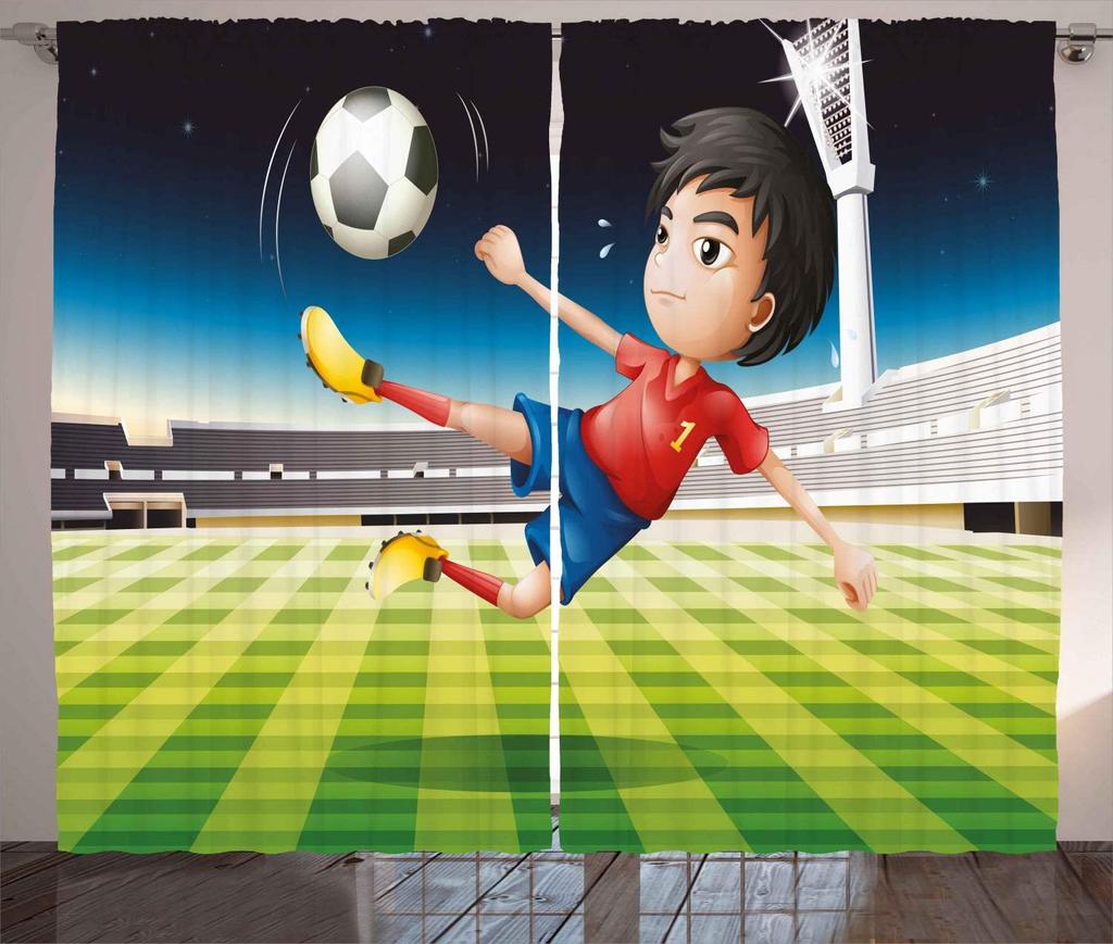 Fotbalové závěsy Míče Fotbalový design Ložnice Kuchyně Obývací pokoj Dekorační předměty Okenní závěsy do obývacího pokoje
