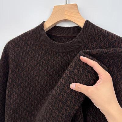 Men's 100% Wool Crew Neck Pullover Sweater