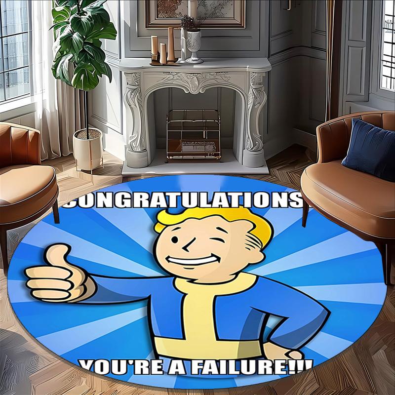 1pc NUKA-BOMBS Fallout1 Print Round Carpet Chair Round Carpet Suitable for Bedroom Living Room Home Decorative Carpet