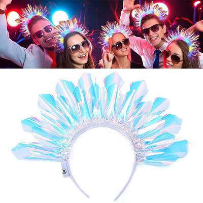 Fashion Glow In The Dark LED Hairband Cosplay Giltter Light Up Headband Glow Party Crown Hair Accessories for Women Girls
