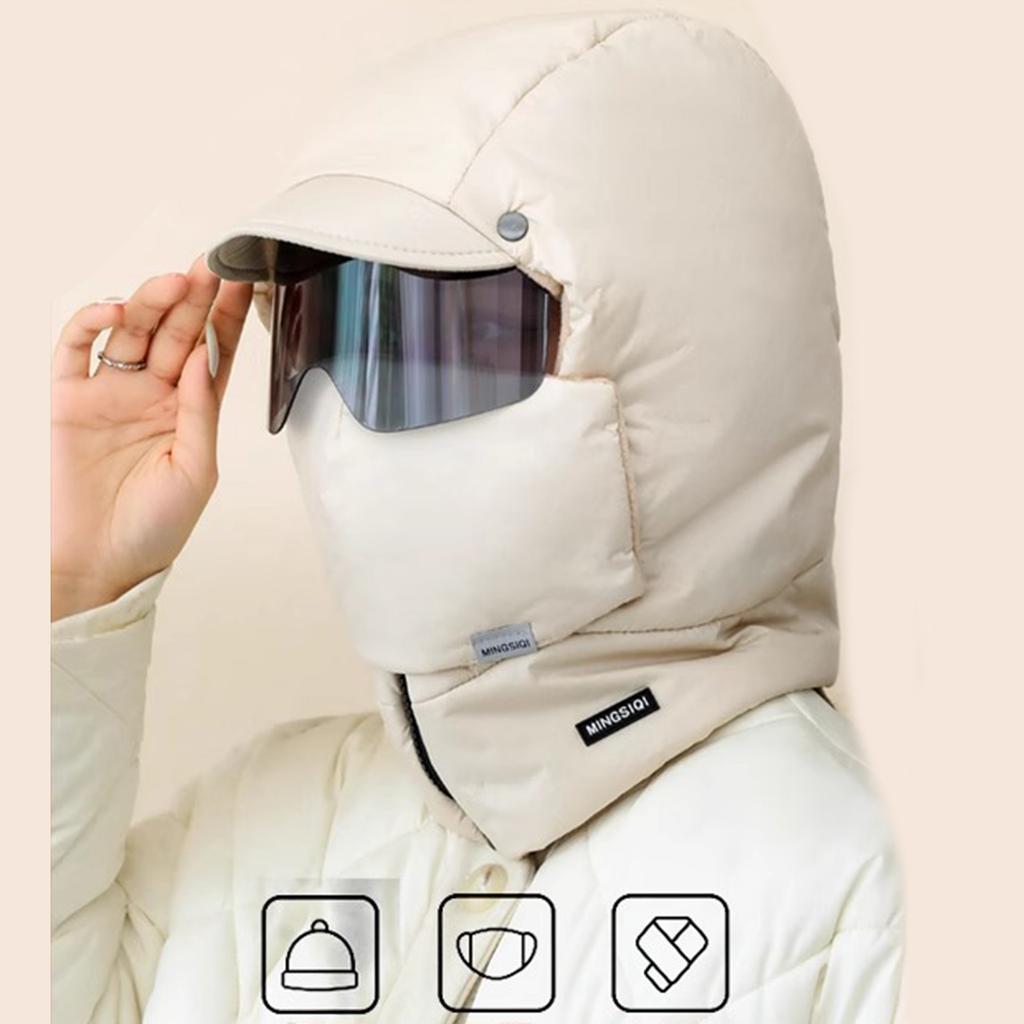 Unisex Ski Mask Windproof Full Face Covers Ski Hat With Goggles Cycling Headgears For Skiing Snowboarding Motorcycling
