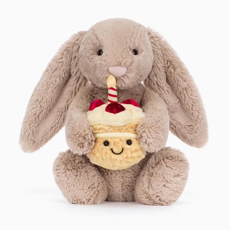 Jellycat Cute Rabbit Plush Doll Holding A Birthday Cake Design For Children Gift