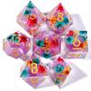 Resin Dice Set Luminous Sand, Dragon and Dungeon Polyhedral Dice, Punk Style Role-Play RPG Explorer MTG Pioneer Game DND Dice Set