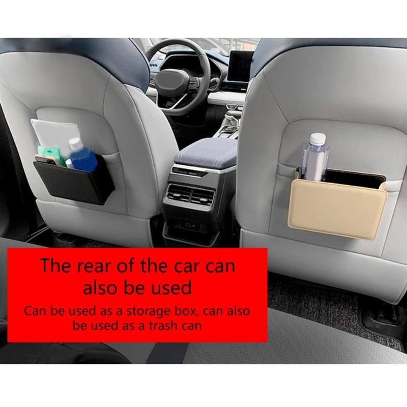 Car Trash Can Portable Durable Foldable Hanging Storage Bucket LeathersTrash Can