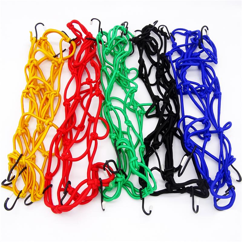 30*30cm Motorcycle Luggage Net Cargo Net Helmet Rope Storage Bag Twine Holder Tank Mesh Adjustable 6 Hooks Luggage