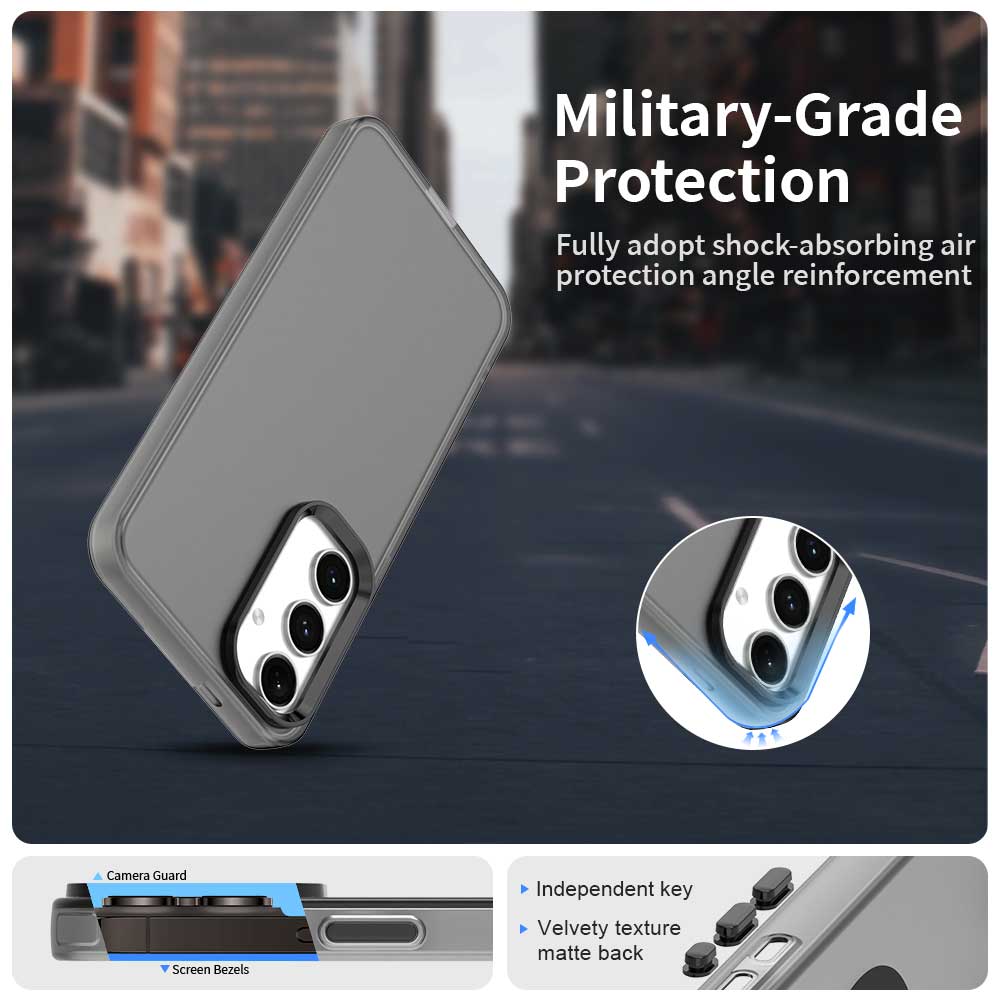 For Samsung Galaxy S23 FE Case PC+TPU+PET Matte Anti-Drop Phone Back Cover