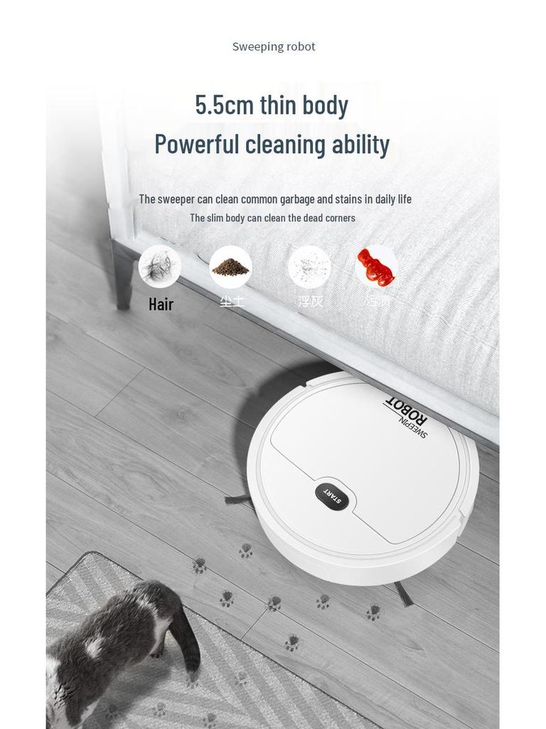 Aspiradora y Fregona Robot Inteligente Mini - Limpiador Doméstico y Recogedor de Polvo Todo en Uno