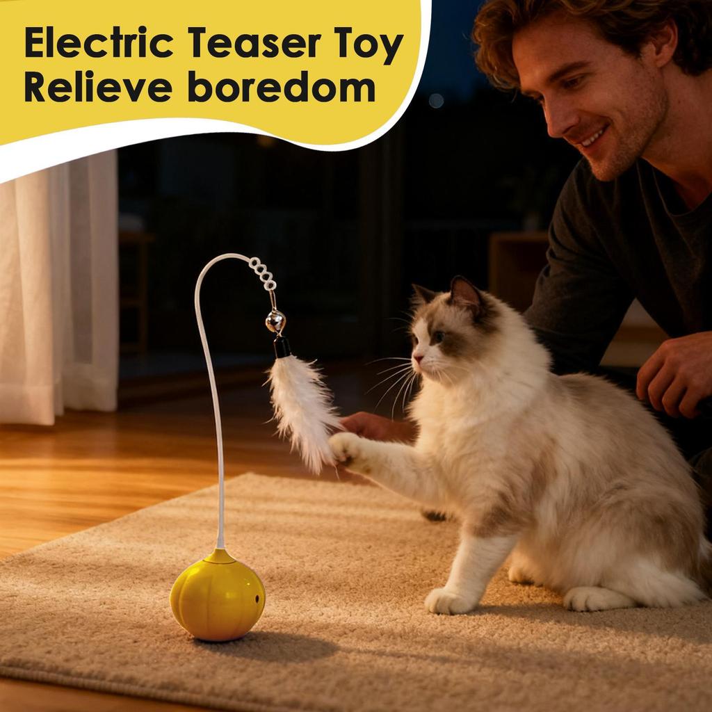 Automatic Cat Toy Interactive Pet Teaser Wand Touch Activated Kitten Toy For Small Medium Kitten Indoor Outdoor Yards Porches