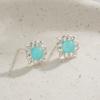 Vintage Floral Hollow Out Earrings Women Sterling Post Studs Boho Chic New Chinese Style Jewelry