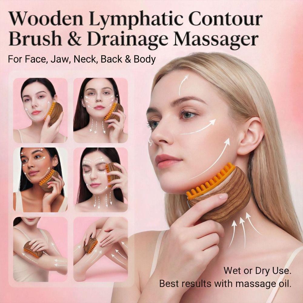 2026 New Model Face Contour Brush Facial Tools Gua Sha Tool Fashion Lymphatic Brush Women