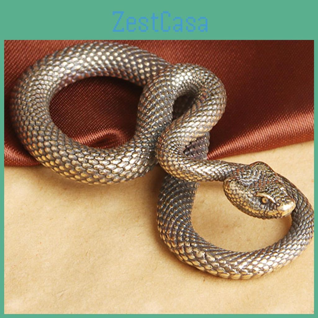Ornament Desktop Snake Pendant Keychain Sculpture Feng Shui Brass Statue
