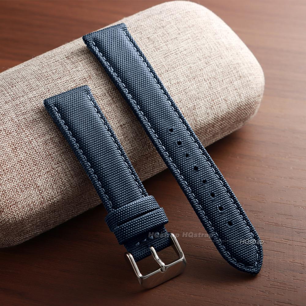 

20mm 22mm Premium Sailcloth Watch Band Two-Sided Nylon Soft Strap Military Sport Bracelet for Seiko Quick Release Wristband 20mm синий