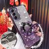 For Samsung Galaxy A16 A26 A36 A56 A06 A15 A25 A35 A55 A14 A24 A34 A54 4G 5G Glitter Plating Magnetic Holder Bracelet Case