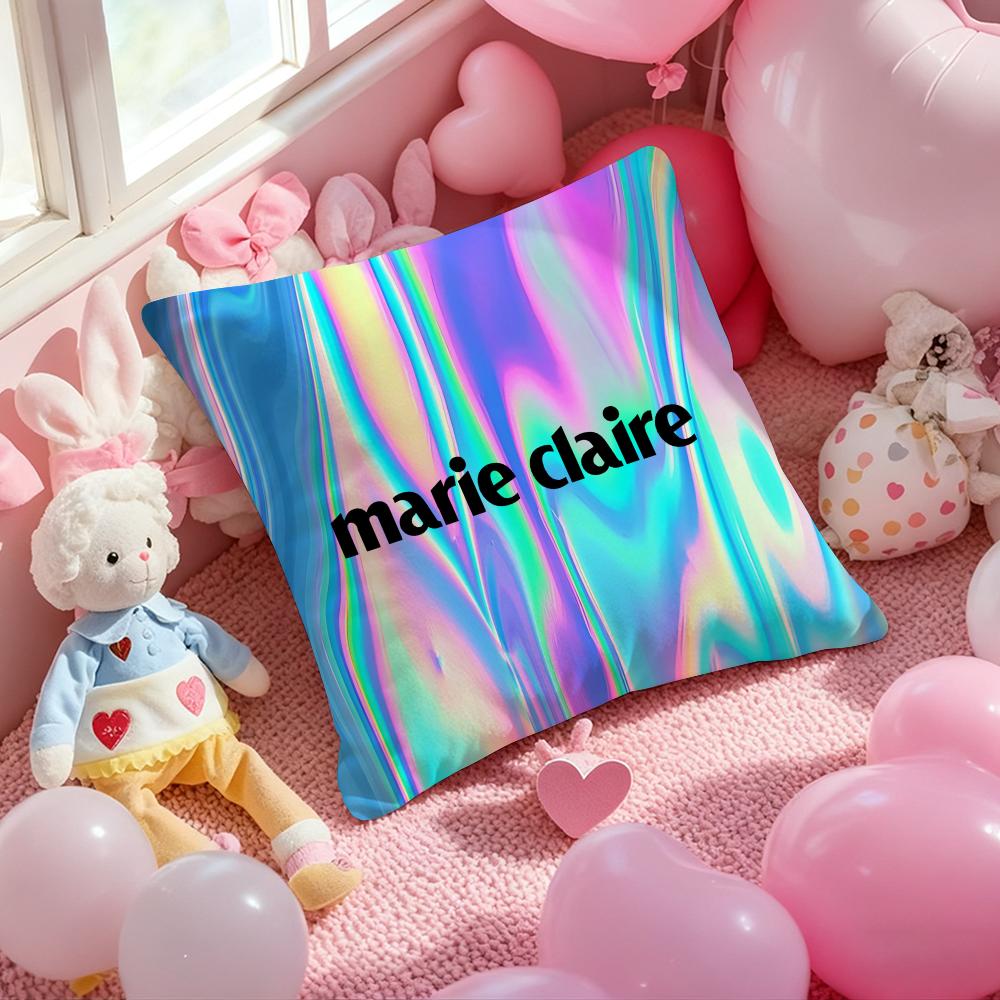 M-Marie Claire Magazine Cushion Cover Pattern Printed Pillowcase for Living Room Sofa Cushion Cover & Bedroom Decor 12x12Inch