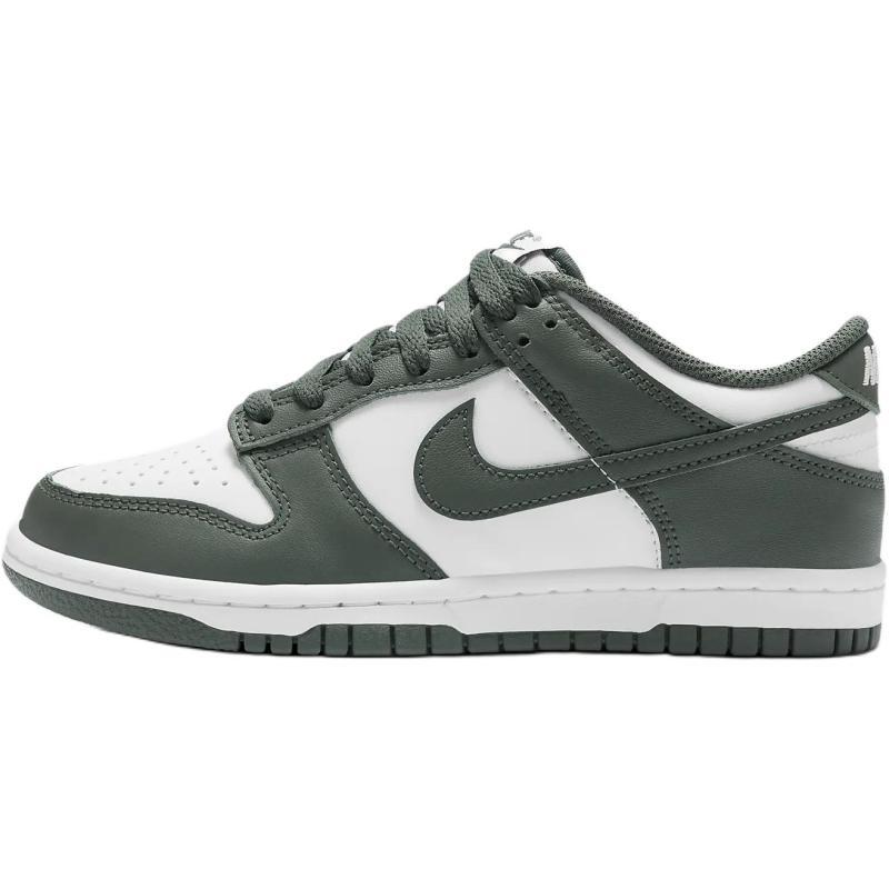 Nike Dunk Нескользящие Износостойкие Низкие Детские Кеды для Скейтбординга Зеленые Белые Кроссовки FB9109-120 35.5