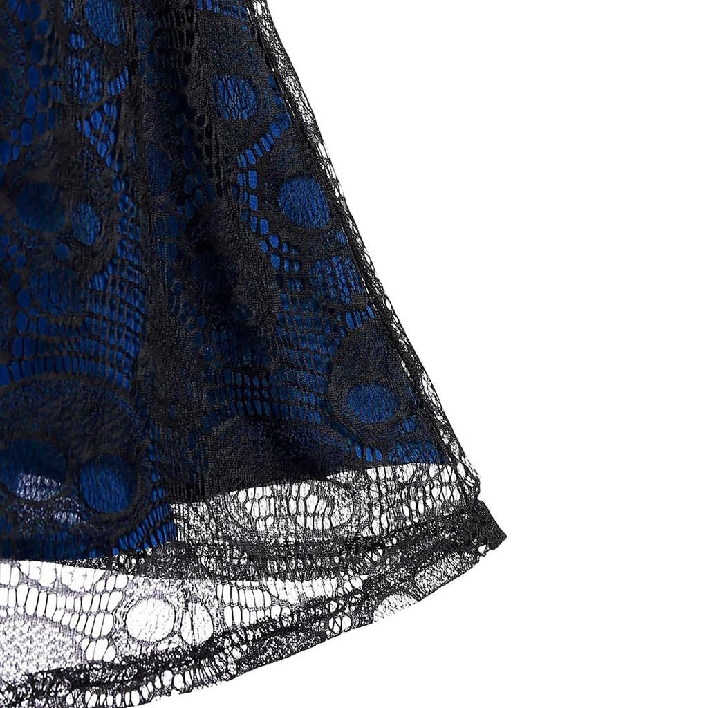 Women's Plus Size Halloween Lace Mesh Patchwork Sleeveless Camisole Dress