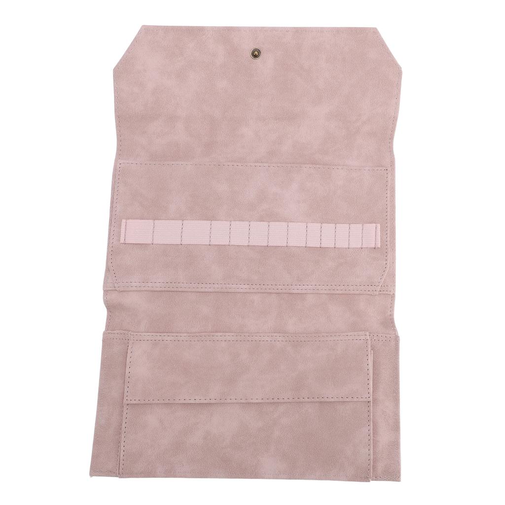 Knitting Needle Storage Bag PU 13in Knitting Needle Case Organizer for Home Travel Cafe Light Rosy