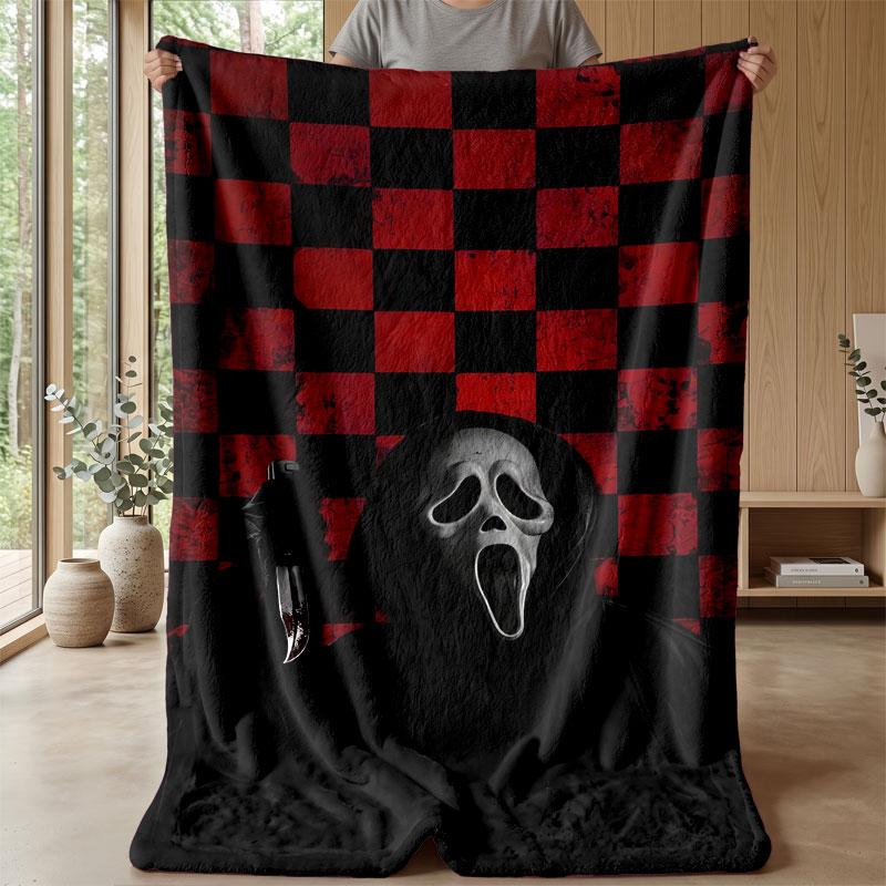 Soft Flannel Blanket Lightweight Cozy Bedroom Living Room CoverScream Ghostface