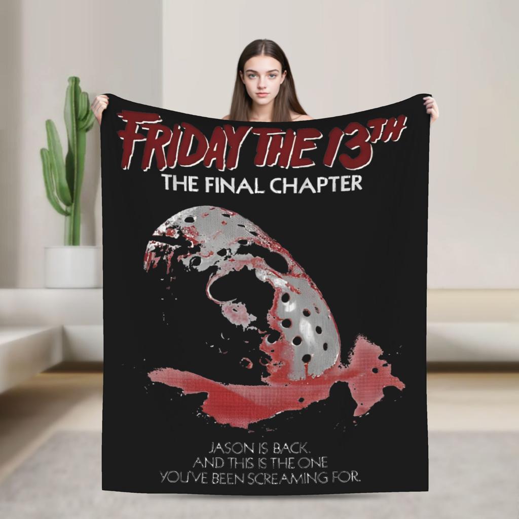 Friday Jason Voorhees 13th Blanket Horror Scary Halloween Flannel Funny Warm Throw Blanket for Bed Sofa Spring/Autumn Office