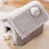 Enclosed Dog Bed Soft and Warm Fleece Dog Bed with Removable Washable Cave Lining Pet Tent Cozy House Hooded Sleeping Cabin for Dogs and Cats