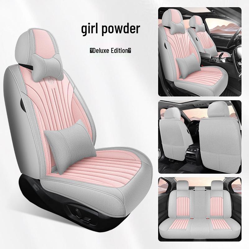 Nappa Leather Breathable Seat Cover: Universal Full Coverage for Five-Seater