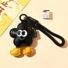 Big Eyes Leather Flower Pendant Funny Keyring with Lanyard Cartoon Keychain  Backpack Key Decor