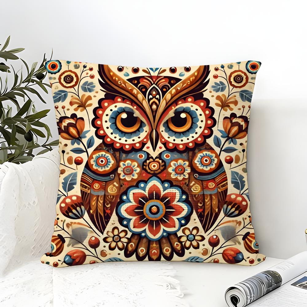 Natural Floral Colors Animal Prints Pillow Case Cotton Linen Fabric Square Zipper Pillowcase Home Decorative Living Room